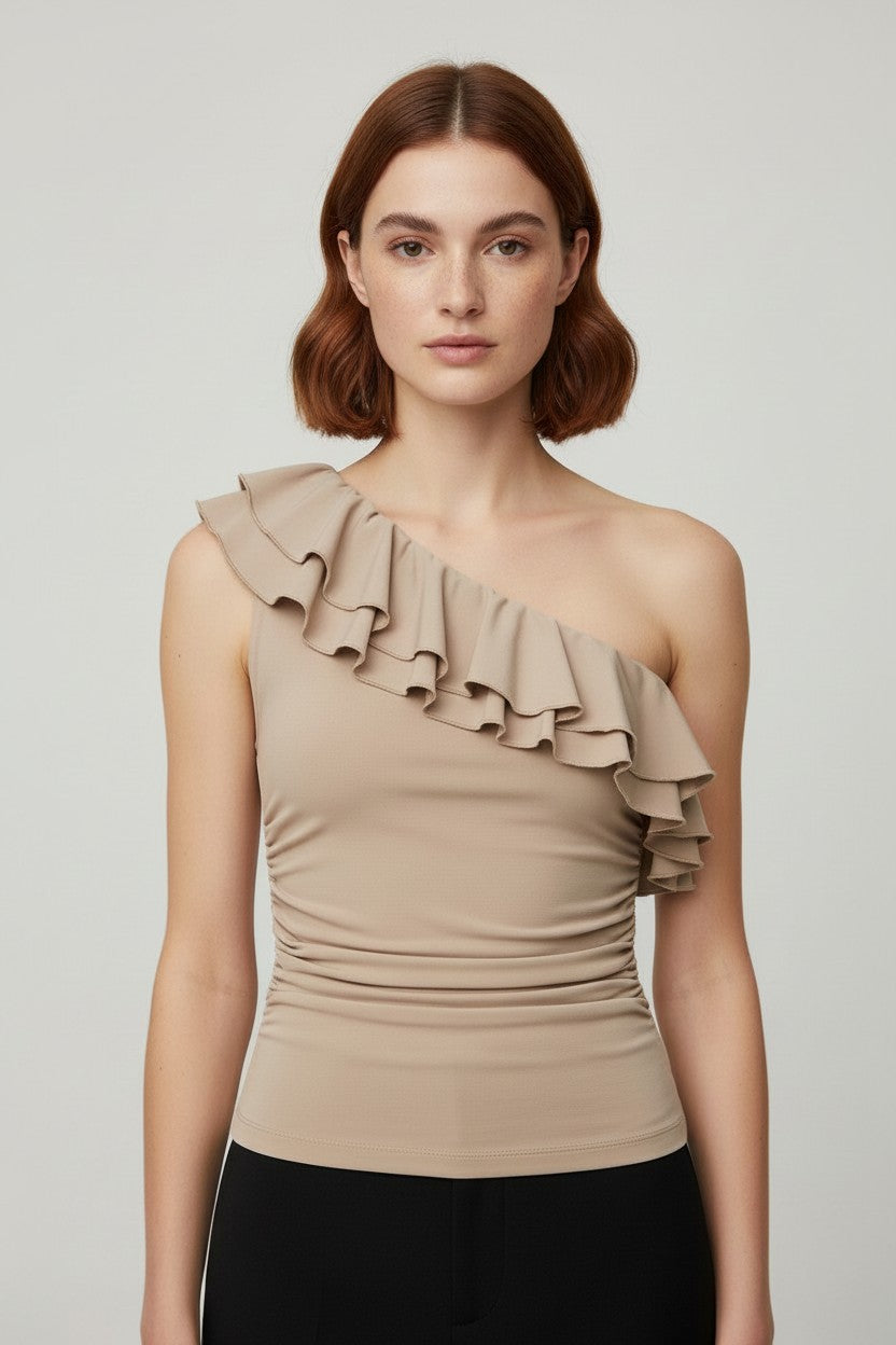 Gina Tricot Damen Top Beige Größe XS