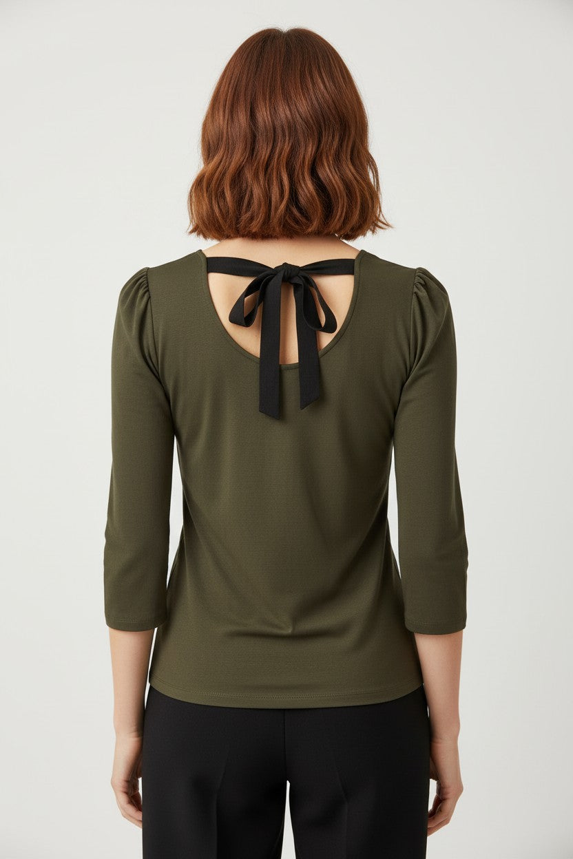 Orsay Damen Top Grün Schwarz Größe S