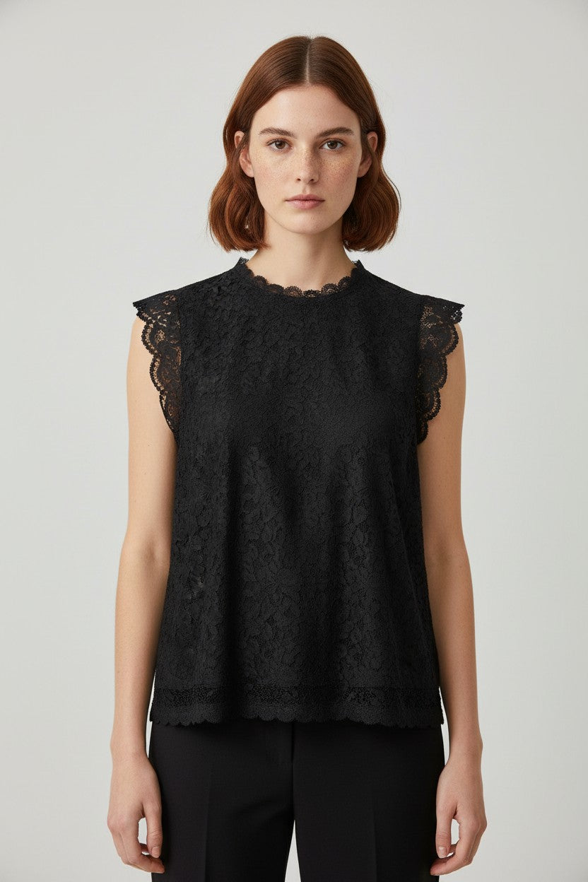 Pieces Damen Top Schwarz Größe XXL