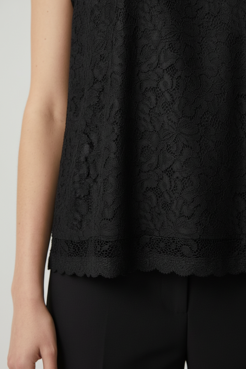 Pieces Damen Top Schwarz Größe XXL