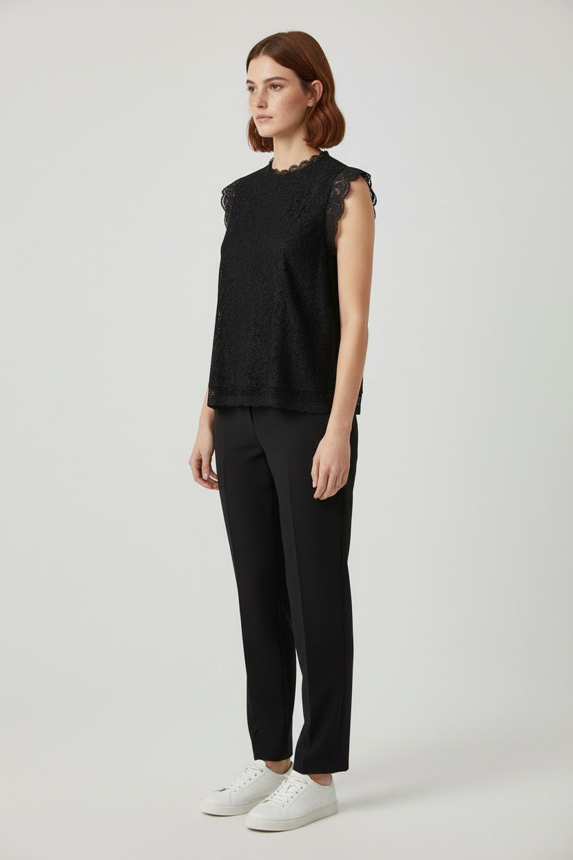 Pieces Damen Top Schwarz Größe XXL