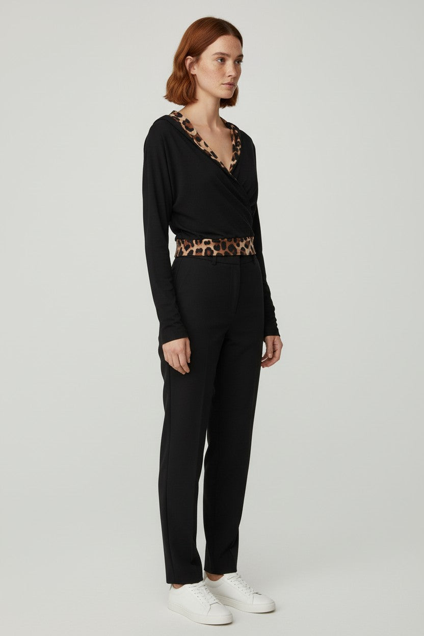 Sirmaza Damen Top Schwarz Mehrfarbig Größe XL