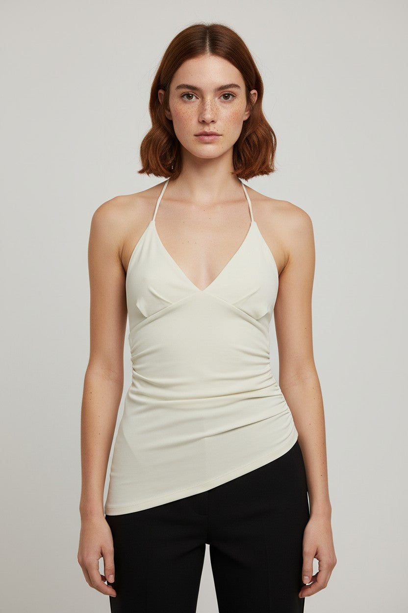 Zara Damen Top Beige Größe M