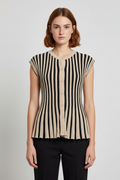 Zara Damen Top Schwarz Beige Größe S