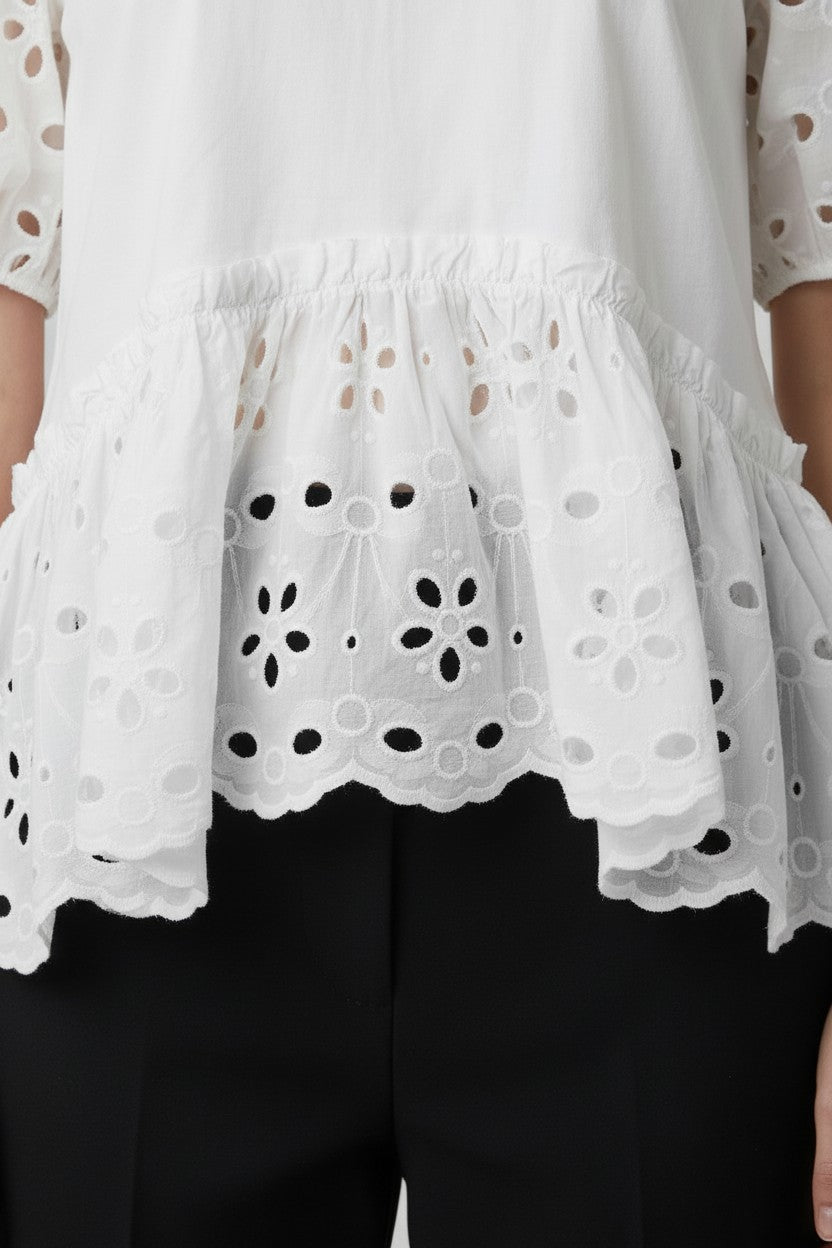 Zara Damen Top Weiß Größe L