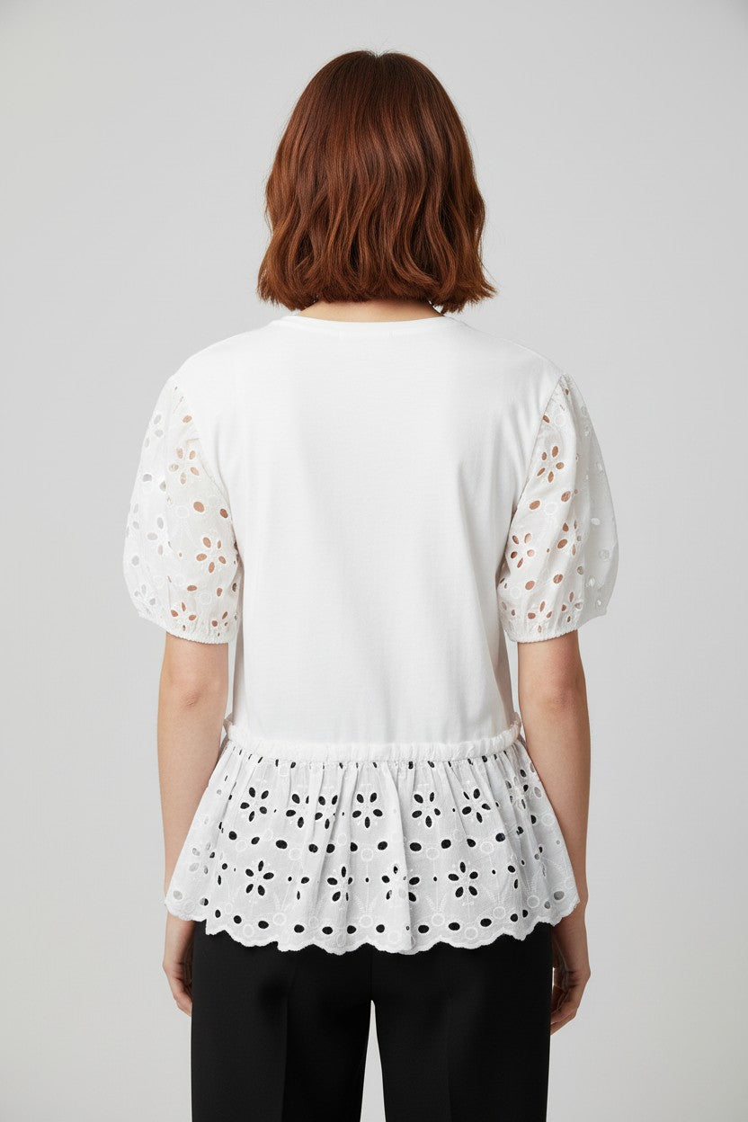 Zara Damen Top Weiß Größe L
