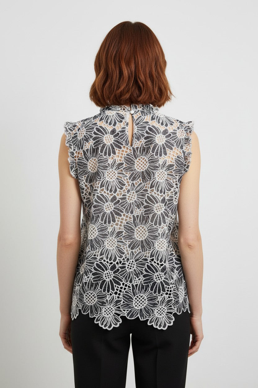 Adiva Damen Top Blau Weiß Größe XL