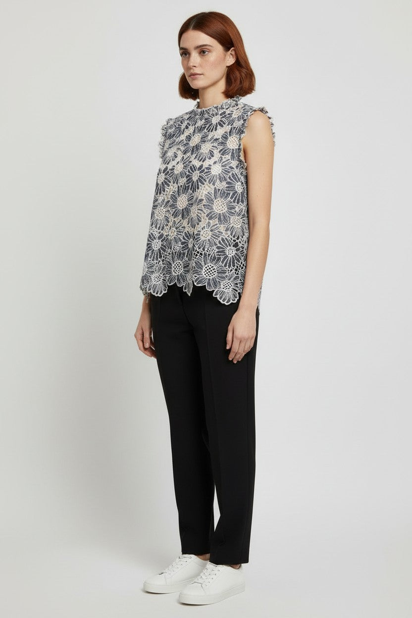 Adiva Damen Top Blau Weiß Größe XL