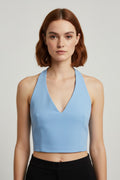 Alice + Olivia Damen Crop Top Blau Größe S