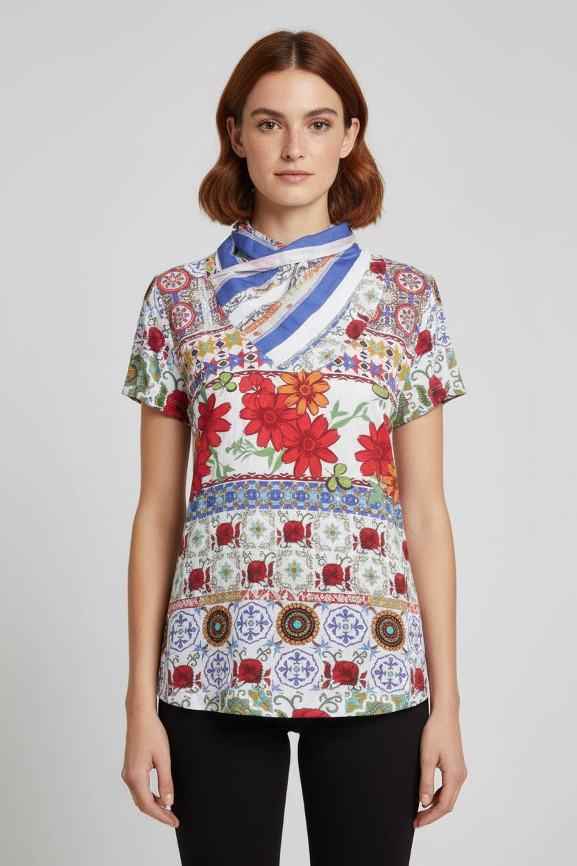 Desigual Damen Top Mehrfarbig Größe XL