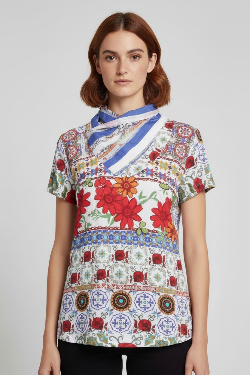 Desigual Damen Top Mehrfarbig Größe XL