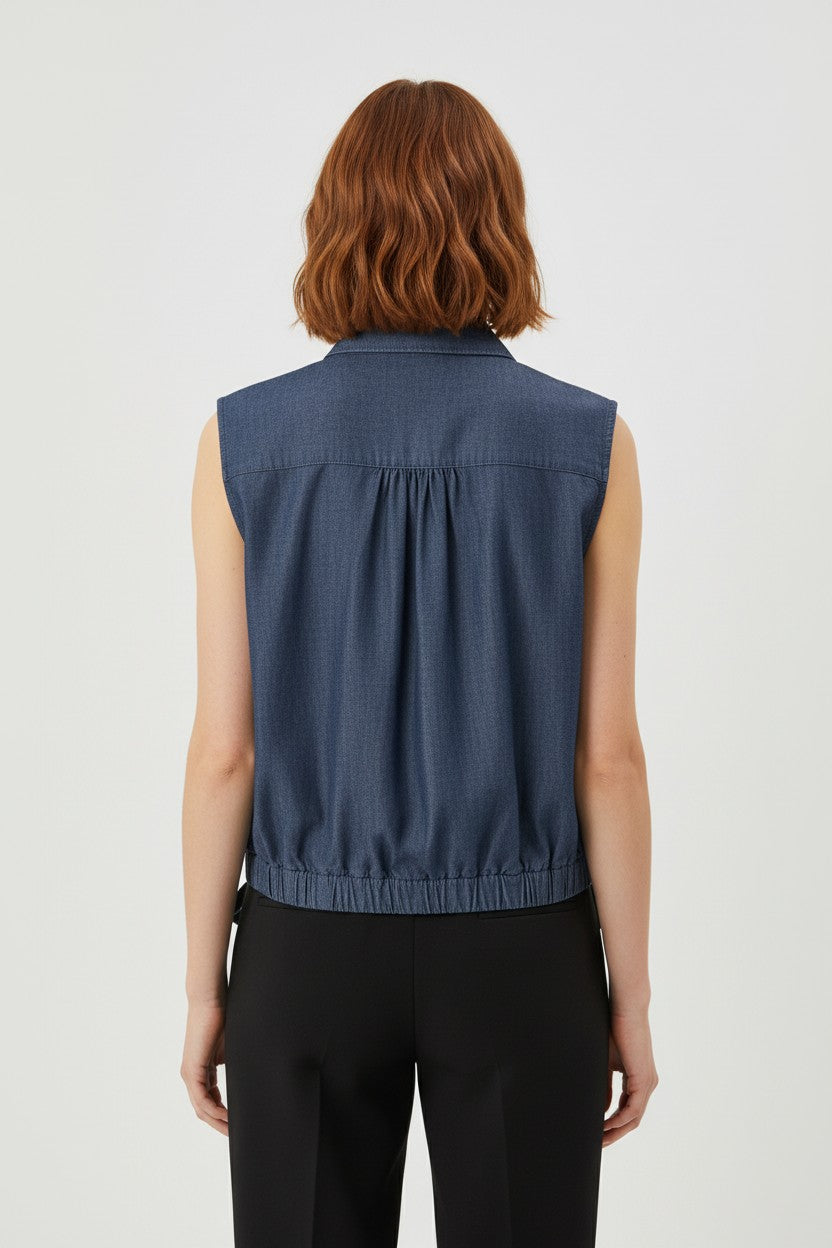 ESPRIT Damen Wickeltop Blau Größe XL