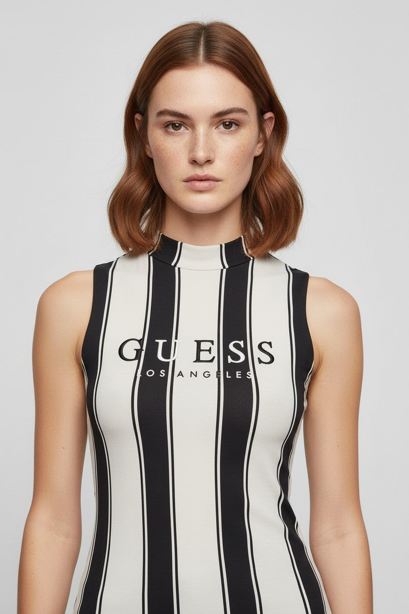 Guess Damen Top Beige Schwarz Größe XS