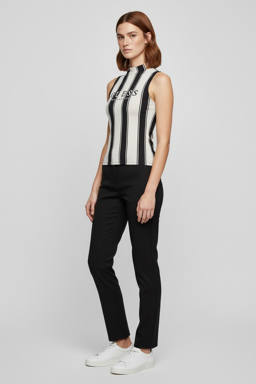 Guess Damen Top Beige Schwarz Größe XS