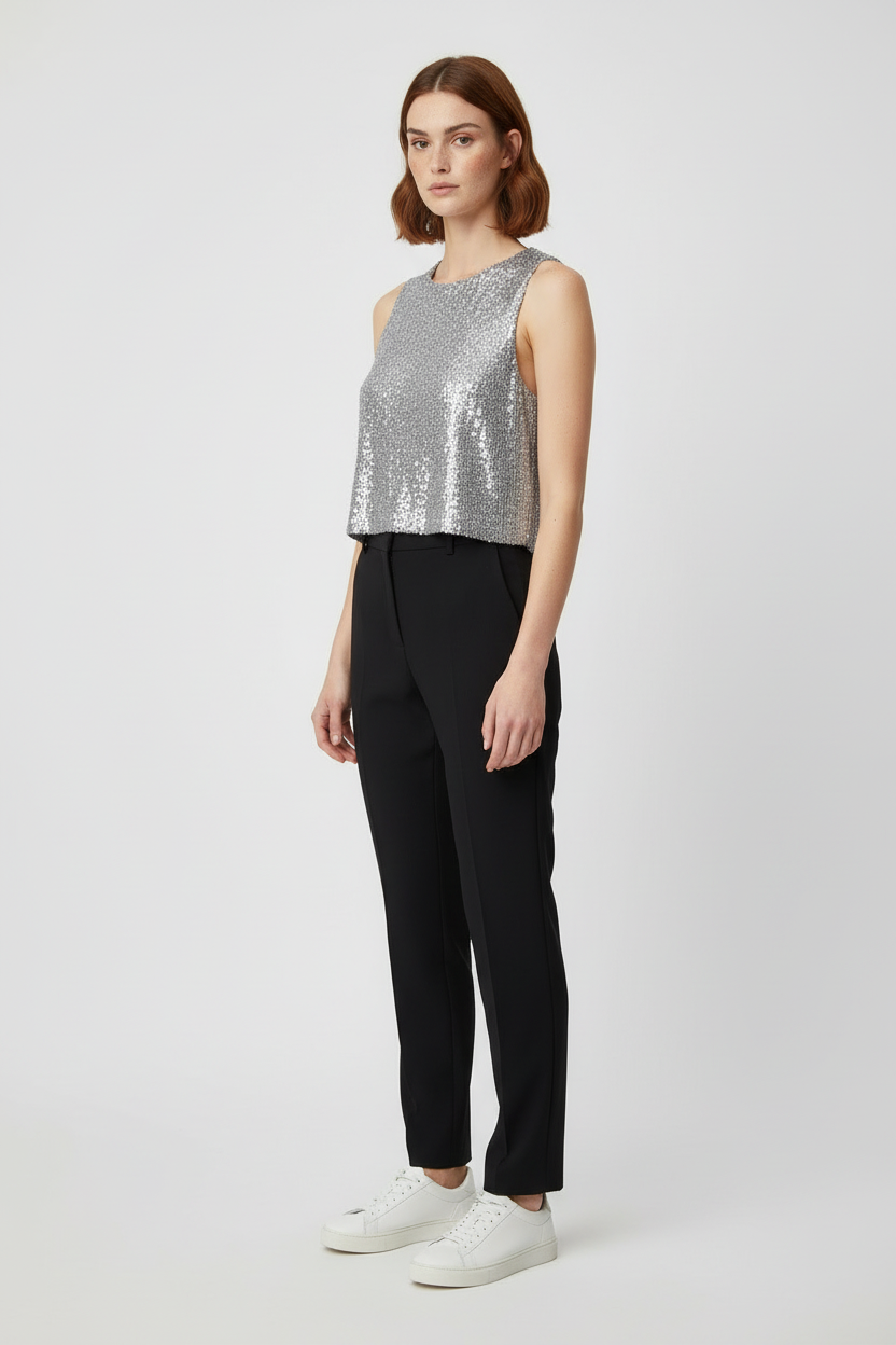 H&M Damen Top Silber Größe XL