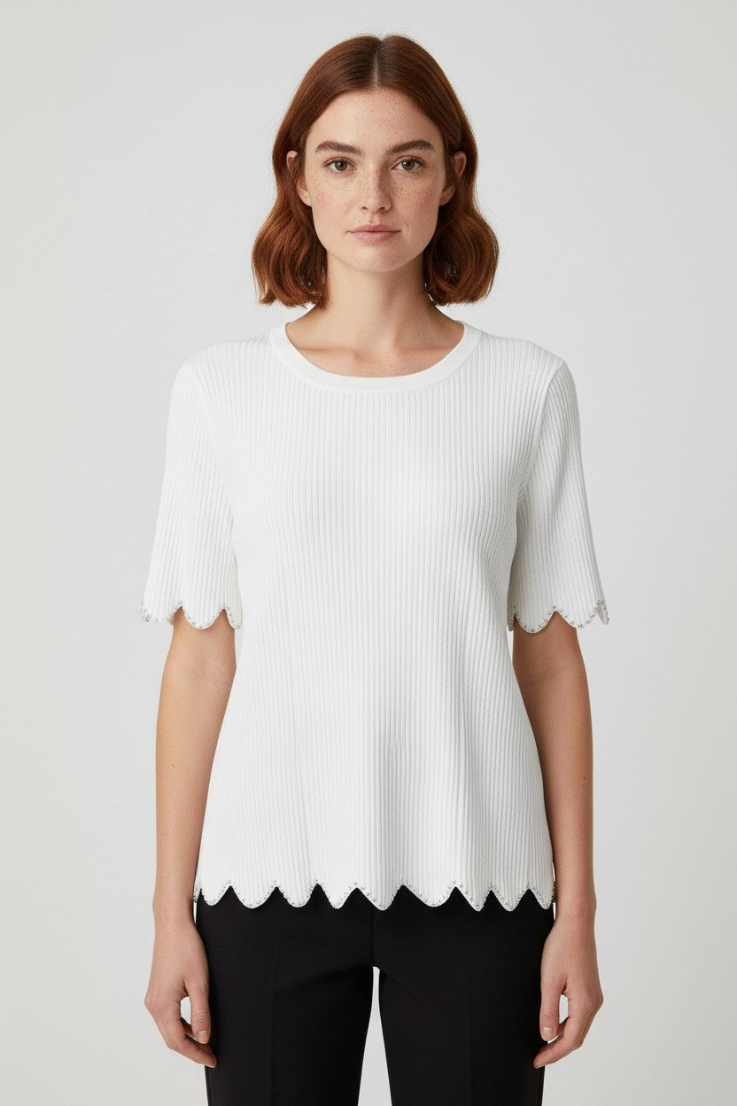 Madeleine Damen Top Weiß Größe L