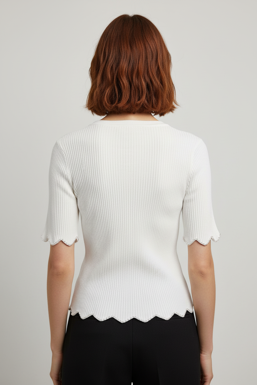 Madeleine Damen Top Weiß Größe L
