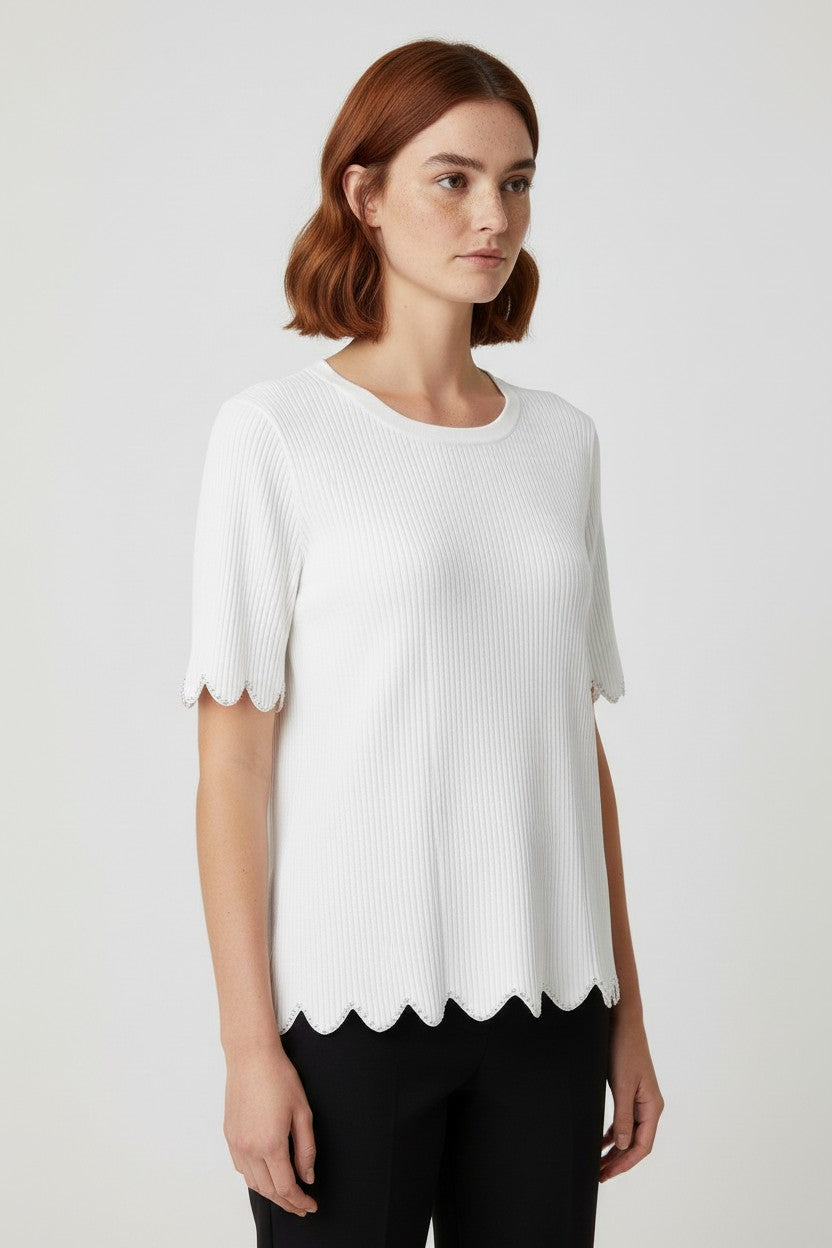 Madeleine Damen Top Weiß Größe L