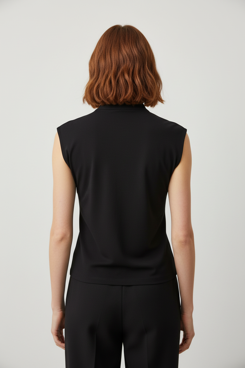 Mango Damen Top Schwarz Größe M