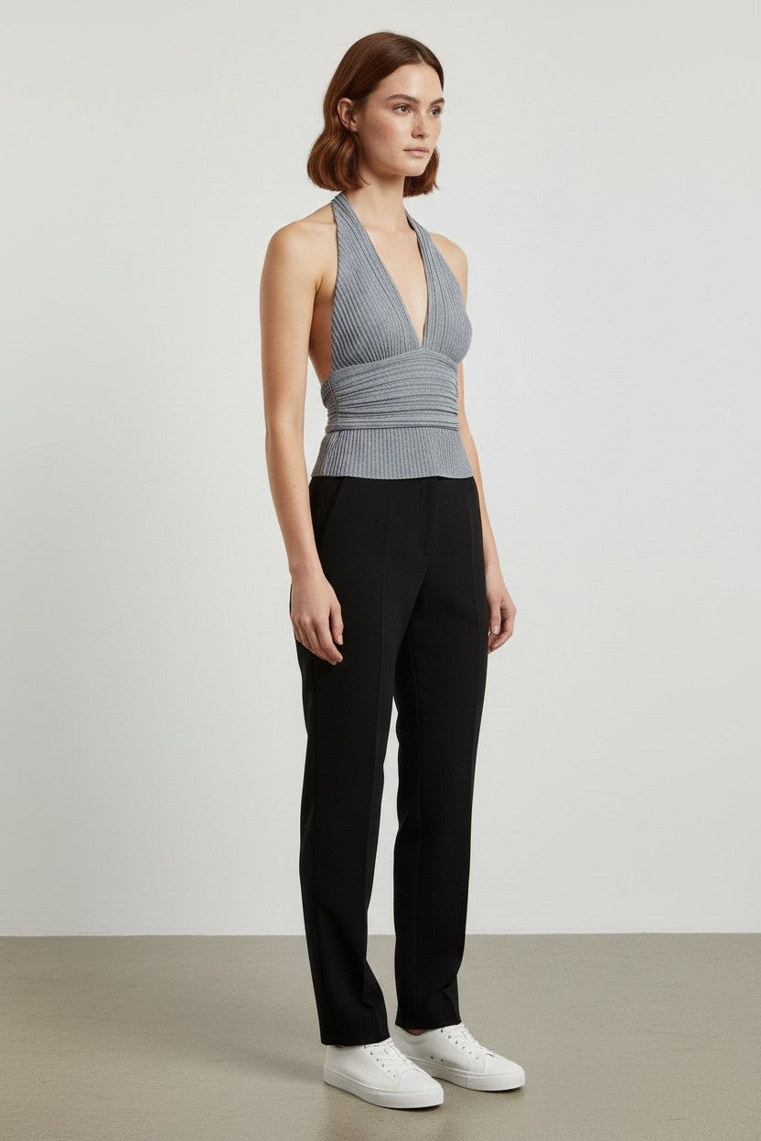 NA-KD Damen Neckholder Top Blau Größe XS