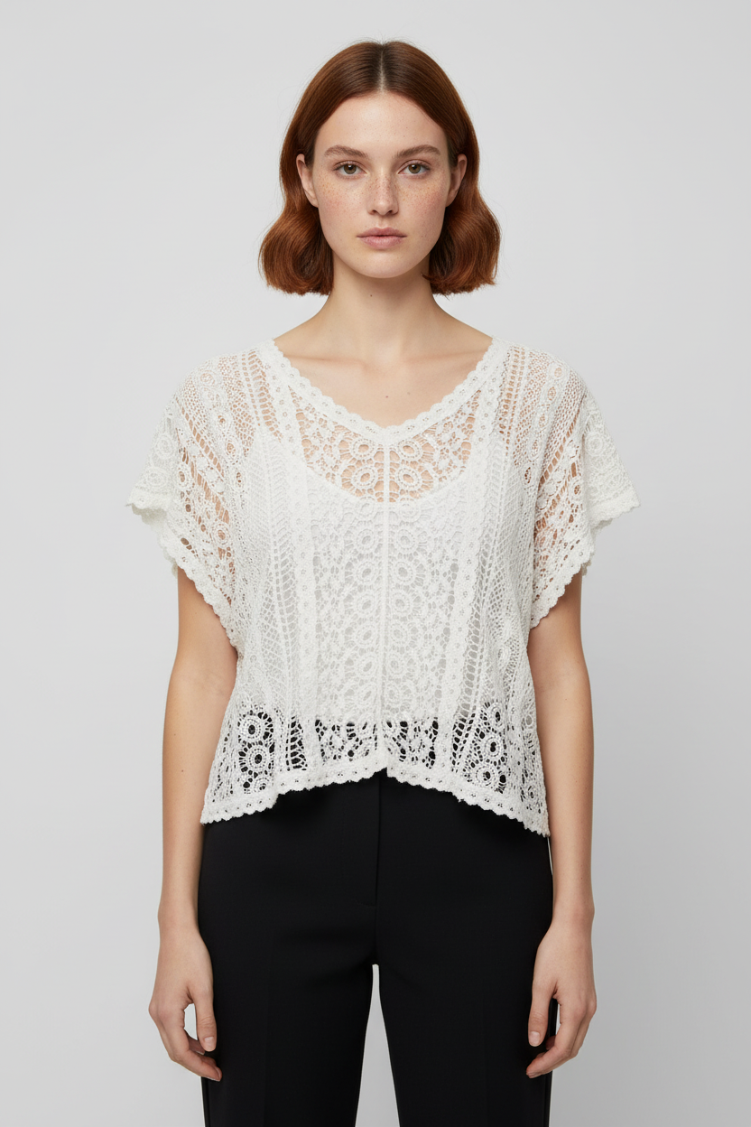 United Colors of Benetton Damen Top Weiß Größe XS/S