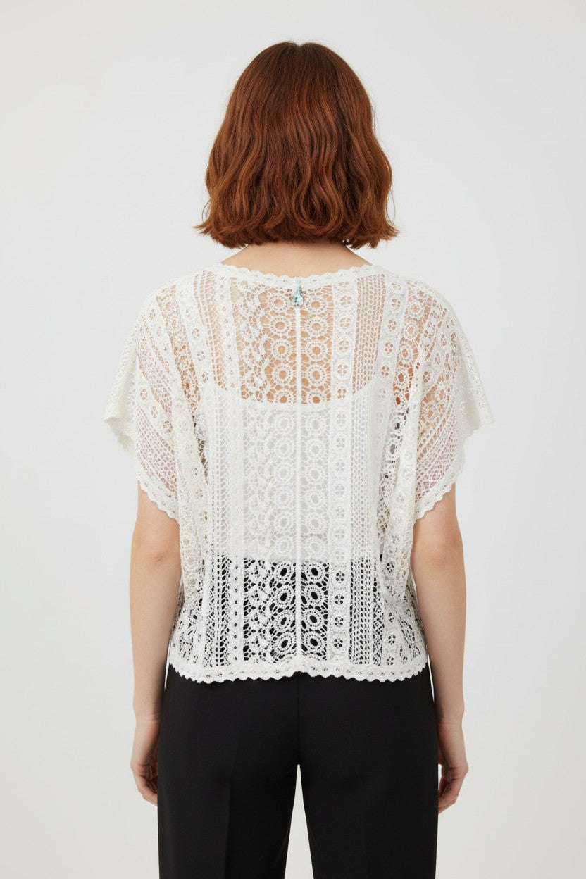 United Colors of Benetton Damen Top Weiß Größe XS/S