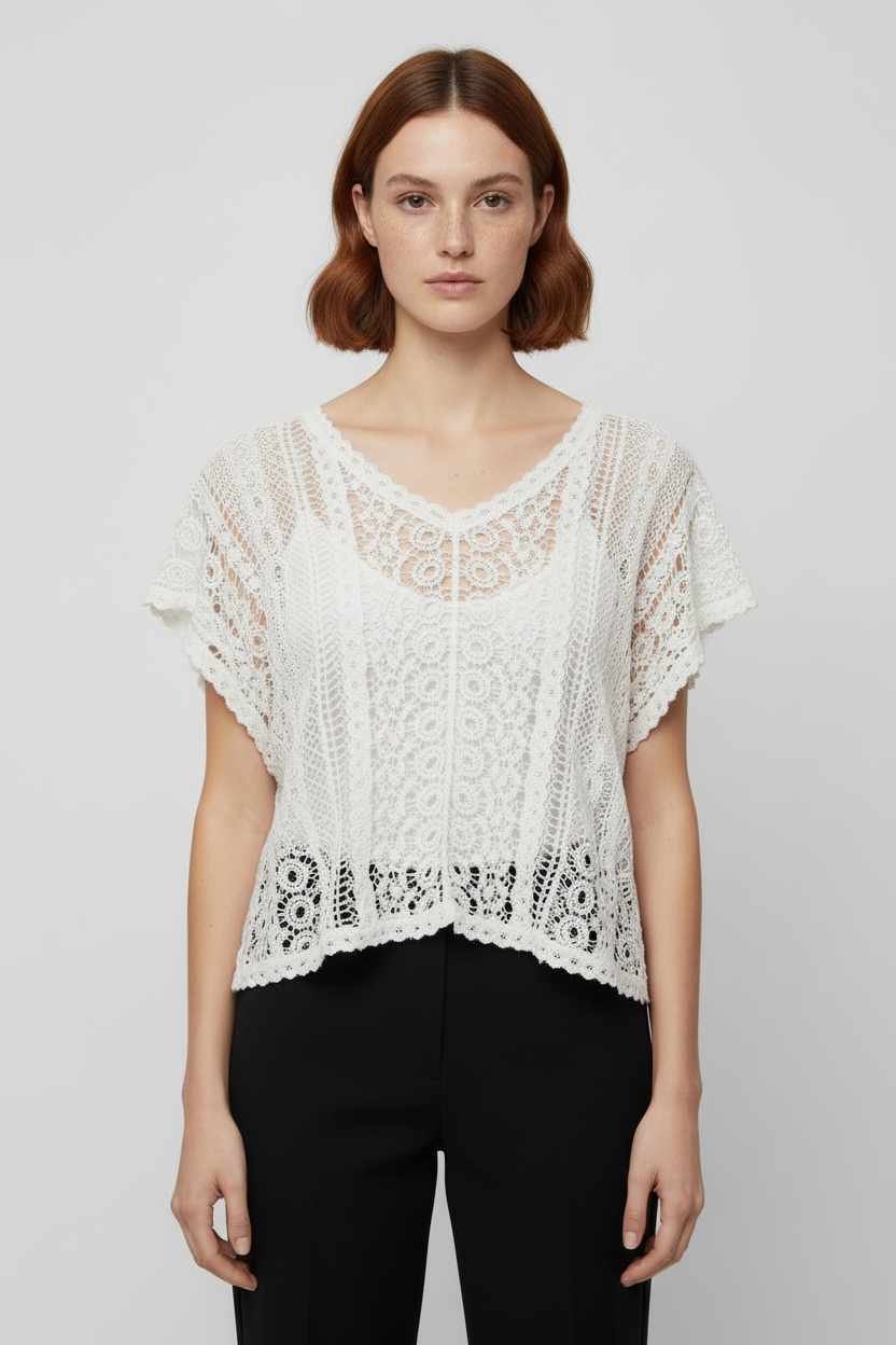 United Colors of Benetton Damen Top Weiß Größe XS/S