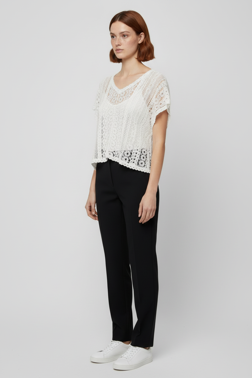 United Colors of Benetton Damen Top Weiß Größe XS/S