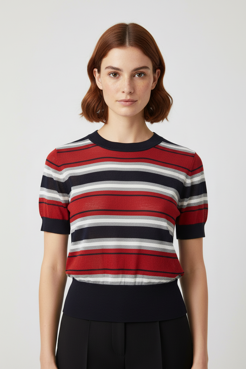Zara Damen Top Blau Mehrfarbig Größe M