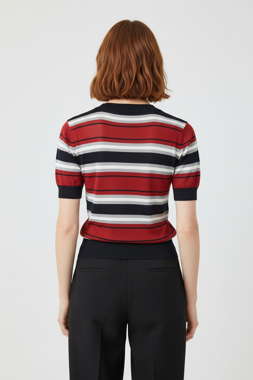 Zara Damen Top Blau Mehrfarbig Größe M