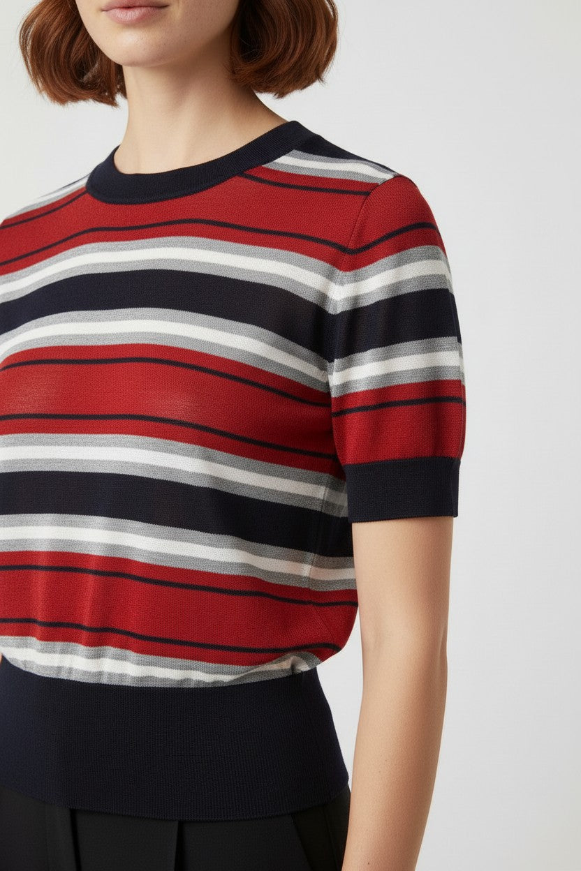 Zara Damen Top Blau Mehrfarbig Größe M
