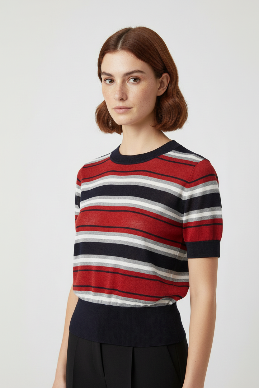 Zara Damen Top Blau Mehrfarbig Größe M