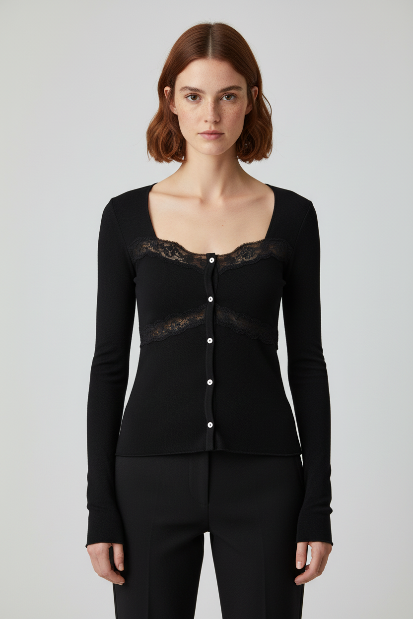 Zara Damen Top Schwarz Größe L