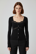 Zara Damen Top Schwarz Größe L