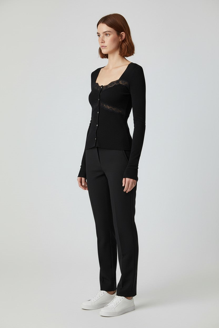 Zara Damen Top Schwarz Größe L