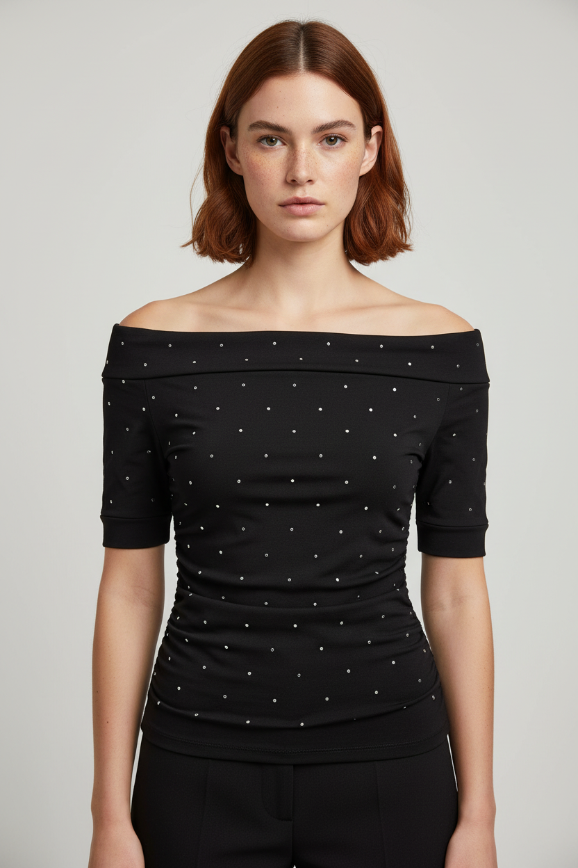 Zara Damen Top Schwarz Größe S