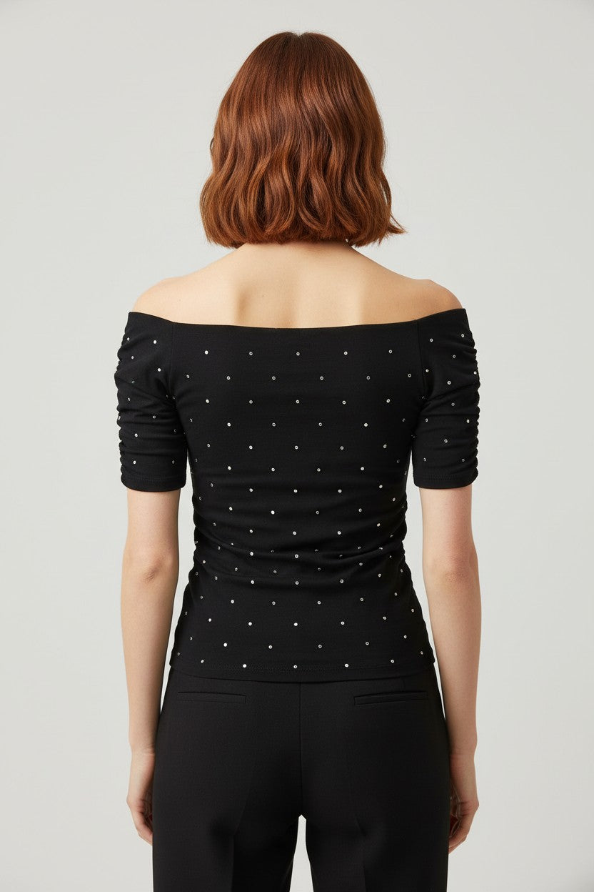 Zara Damen Top Schwarz Größe S