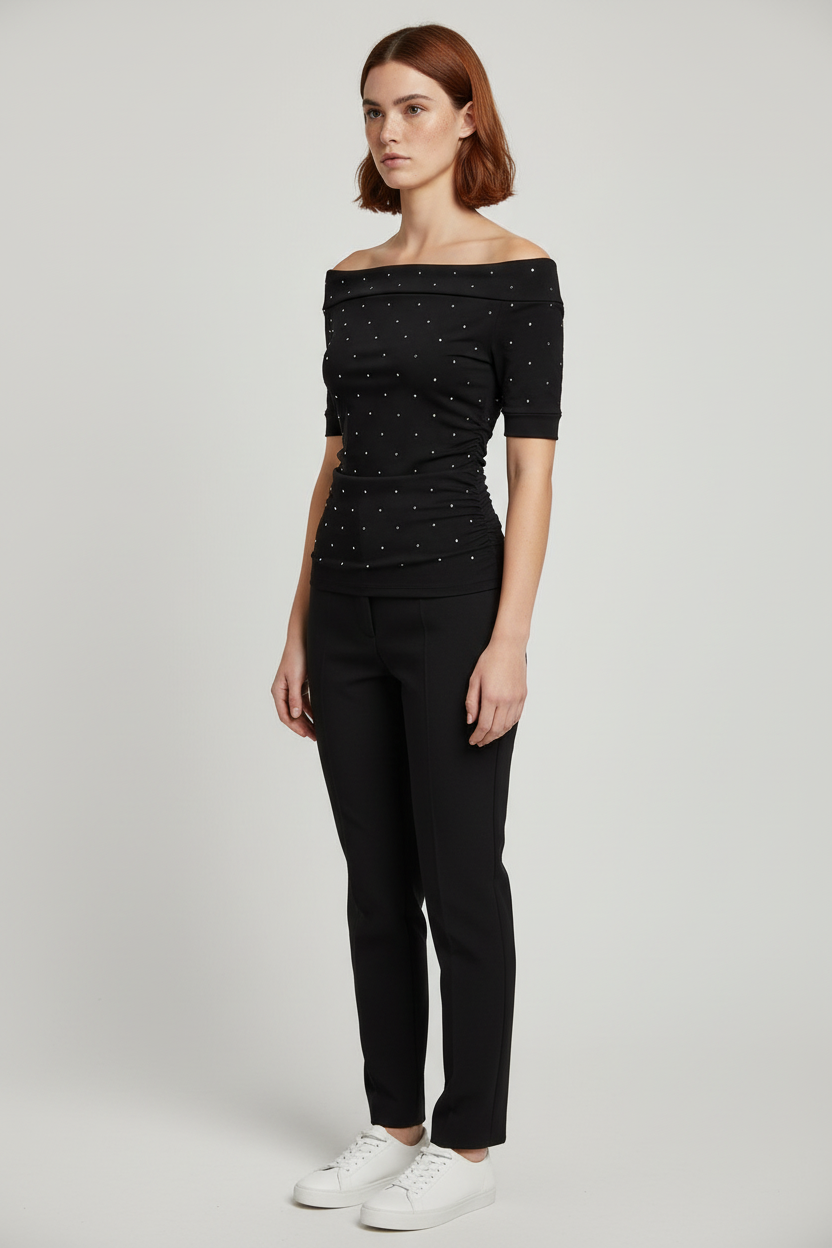 Zara Damen Top Schwarz Größe S