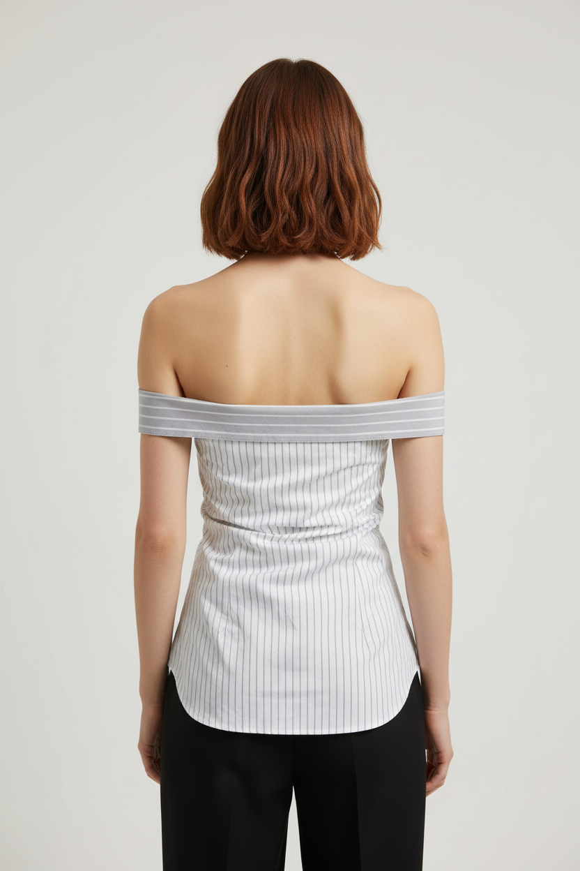 Zara Damen Top Weiß Grau Größe L