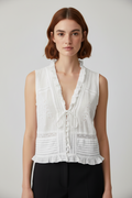 Zara Damen Top Weiß Größe M