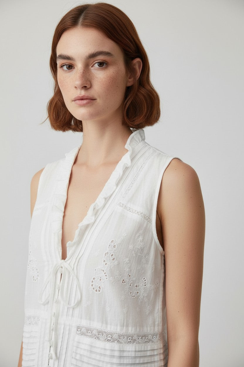 Zara Damen Top Weiß Größe M
