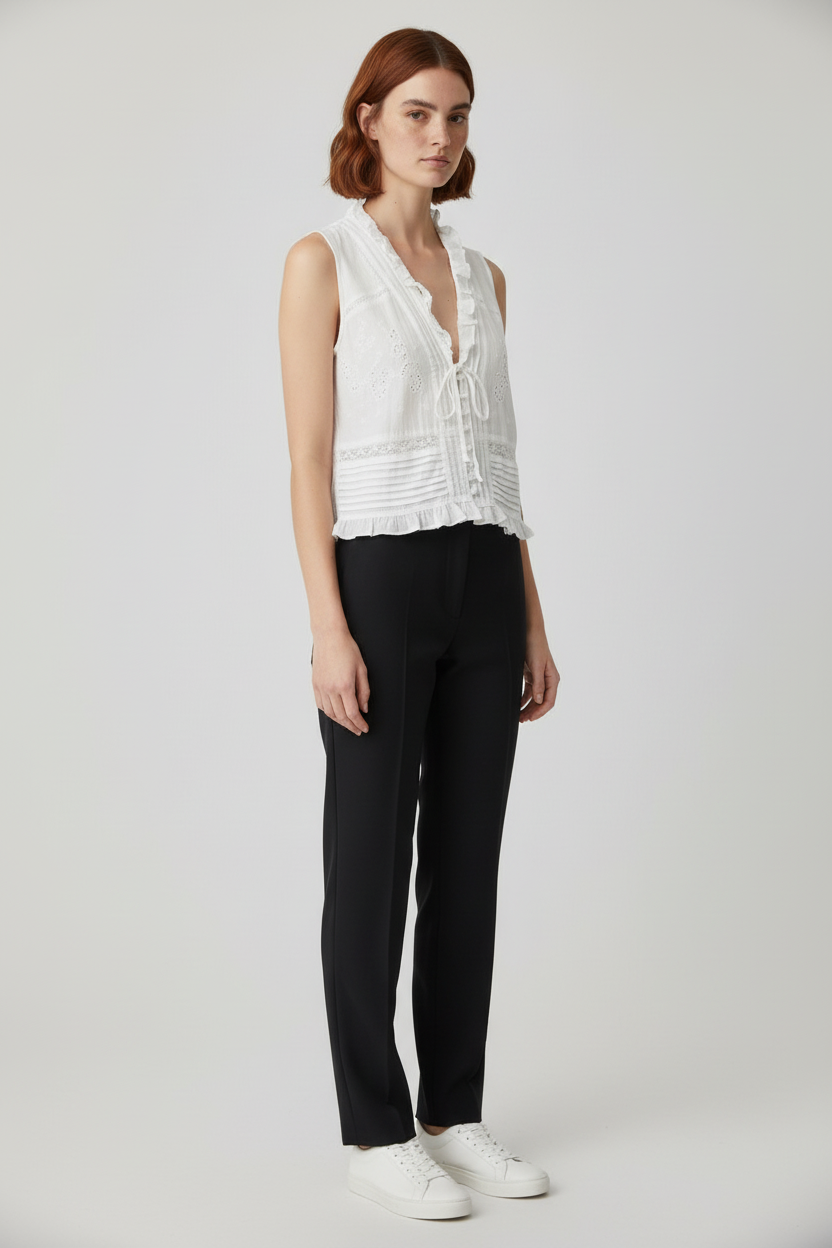 Zara Damen Top Weiß Größe M