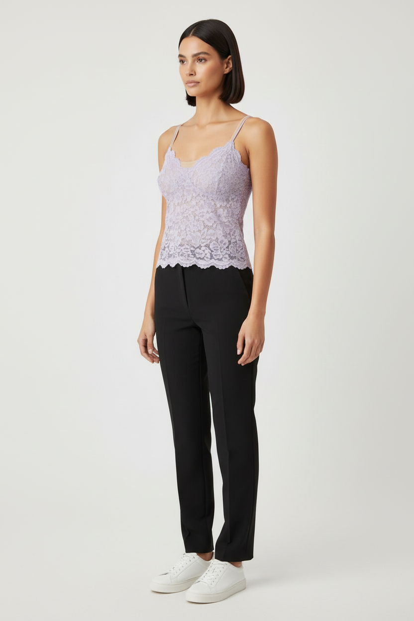 Amisu Damen Crop Top Lila Größe XL