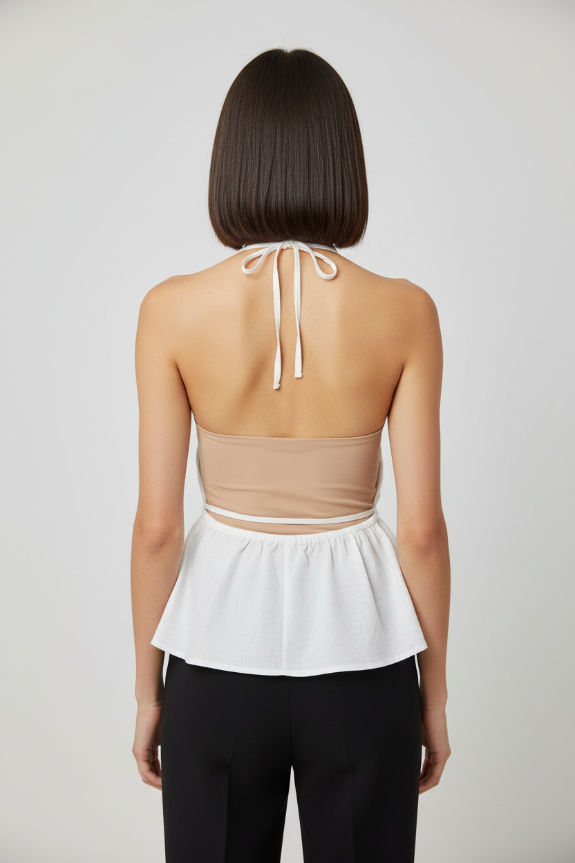 Bershka Damen Top Weiß Größe M