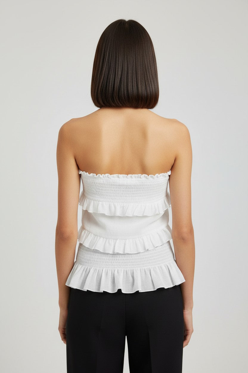 Buch Copenhagen Damen Tube Top Weiß Größe M