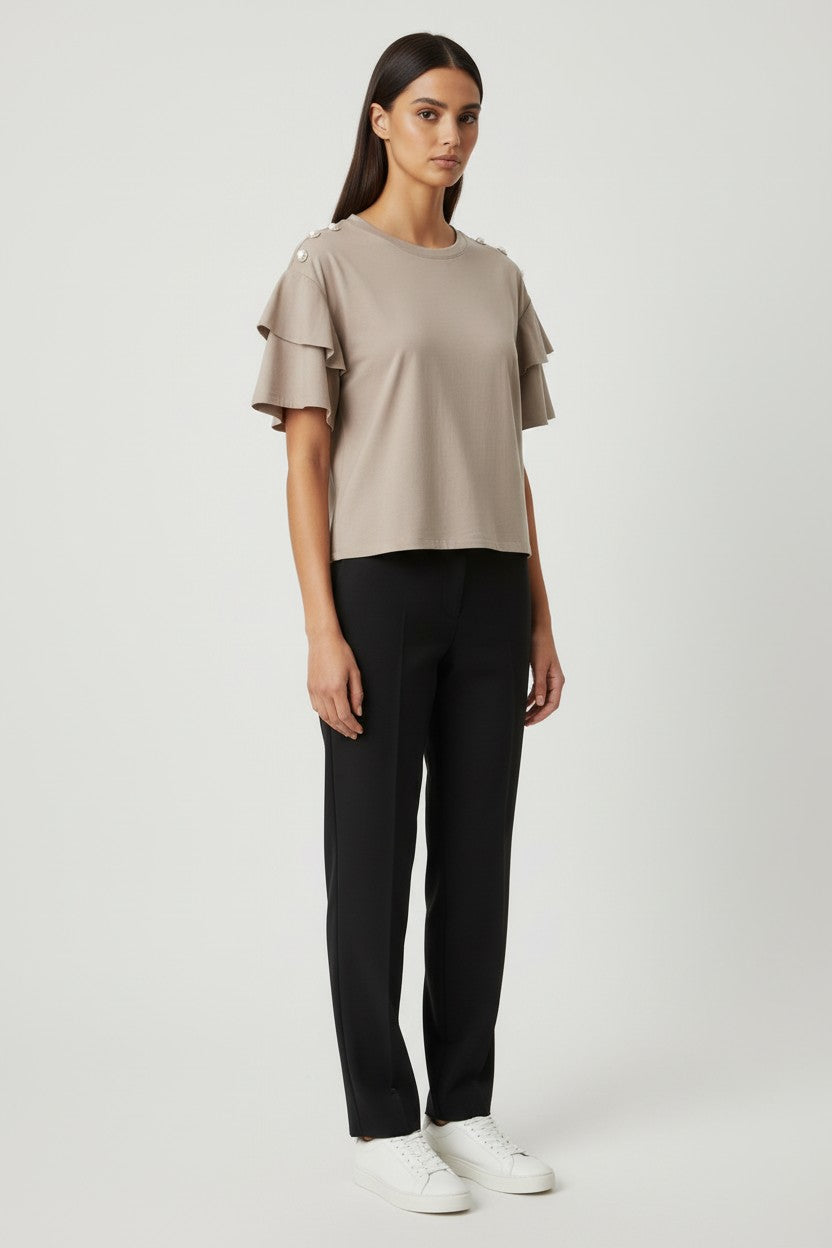 Custommade Damen Top Beige Größe S