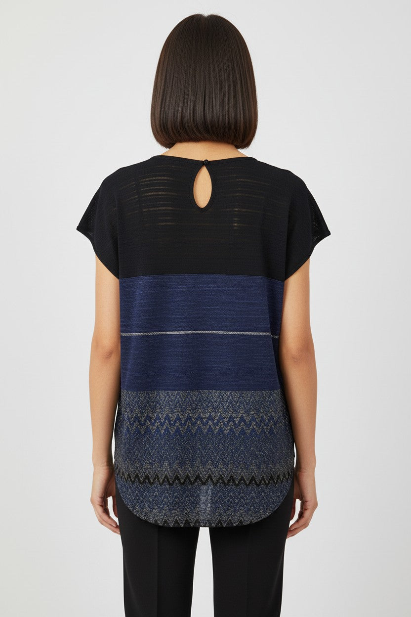 Desigual Damen Top Blau Mehrfarbig Größe 2XL