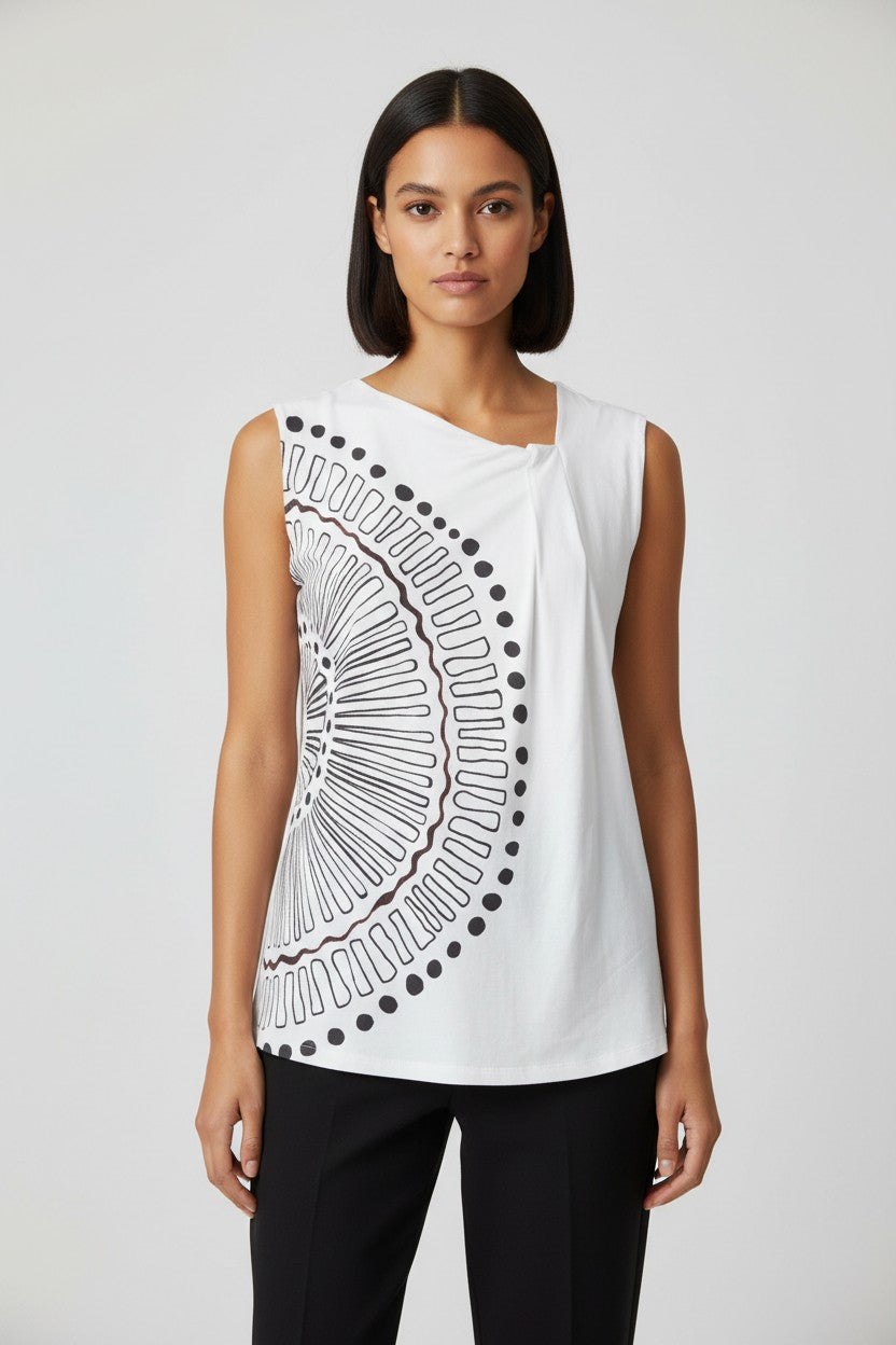 Desigual Damen Top Weiß Schwarz Größe XL