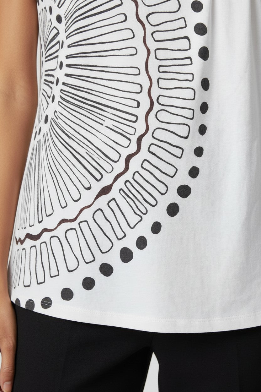 Desigual Damen Top Weiß Schwarz Größe XL