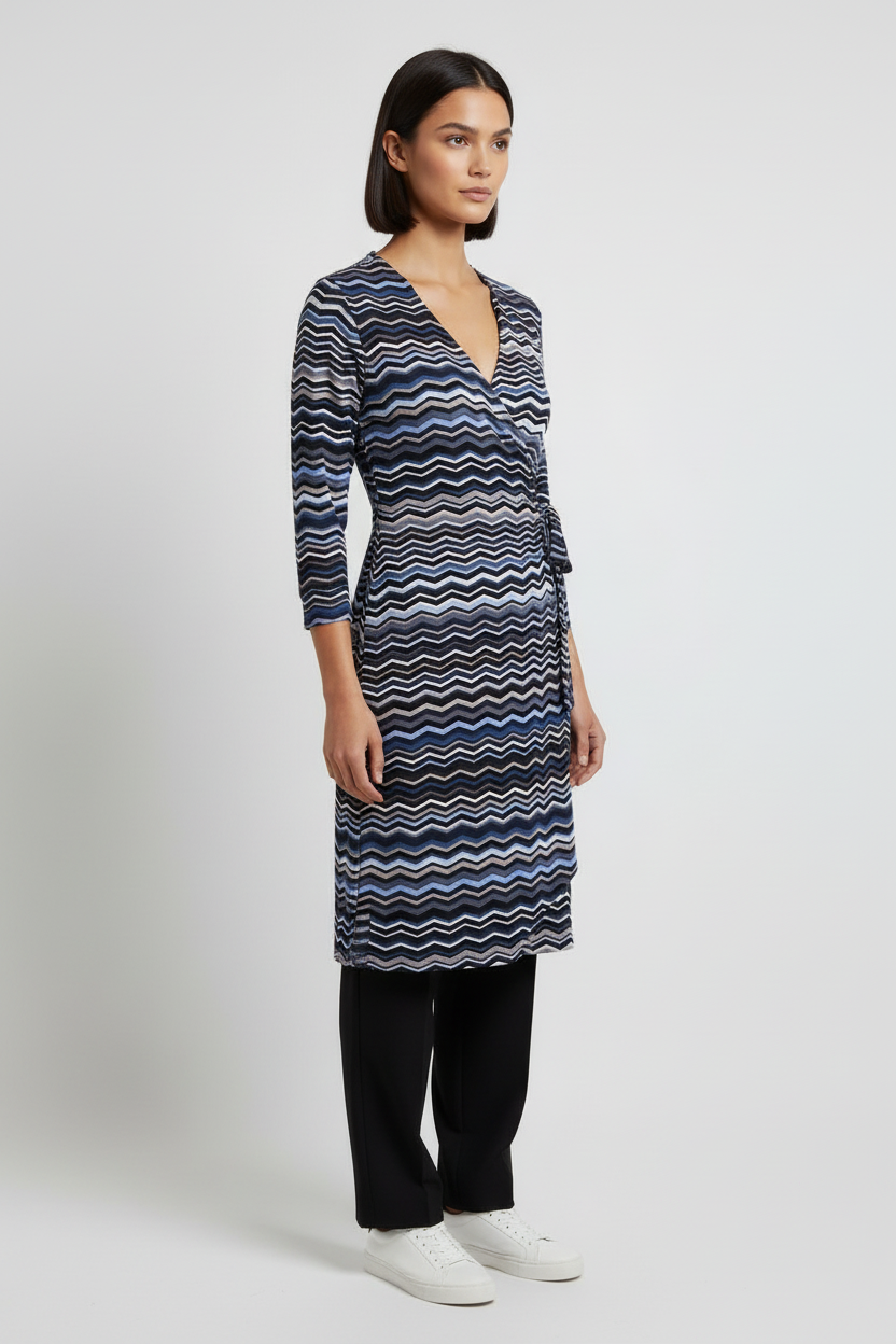 ESPRIT Damen Wickeltop Blau Mehrfarbig Größe XL